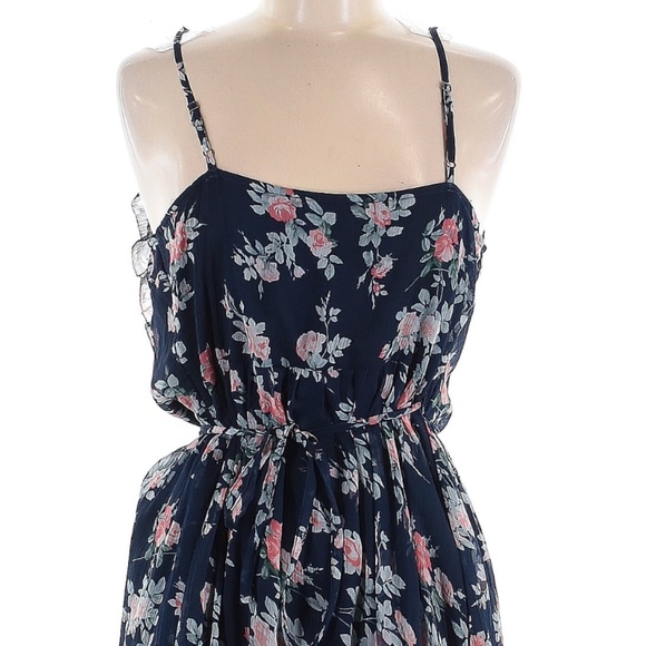Abercrombie and Fitch Womens Floral Navy Backless Wrap Dress - Size M - Picture 5 of 6